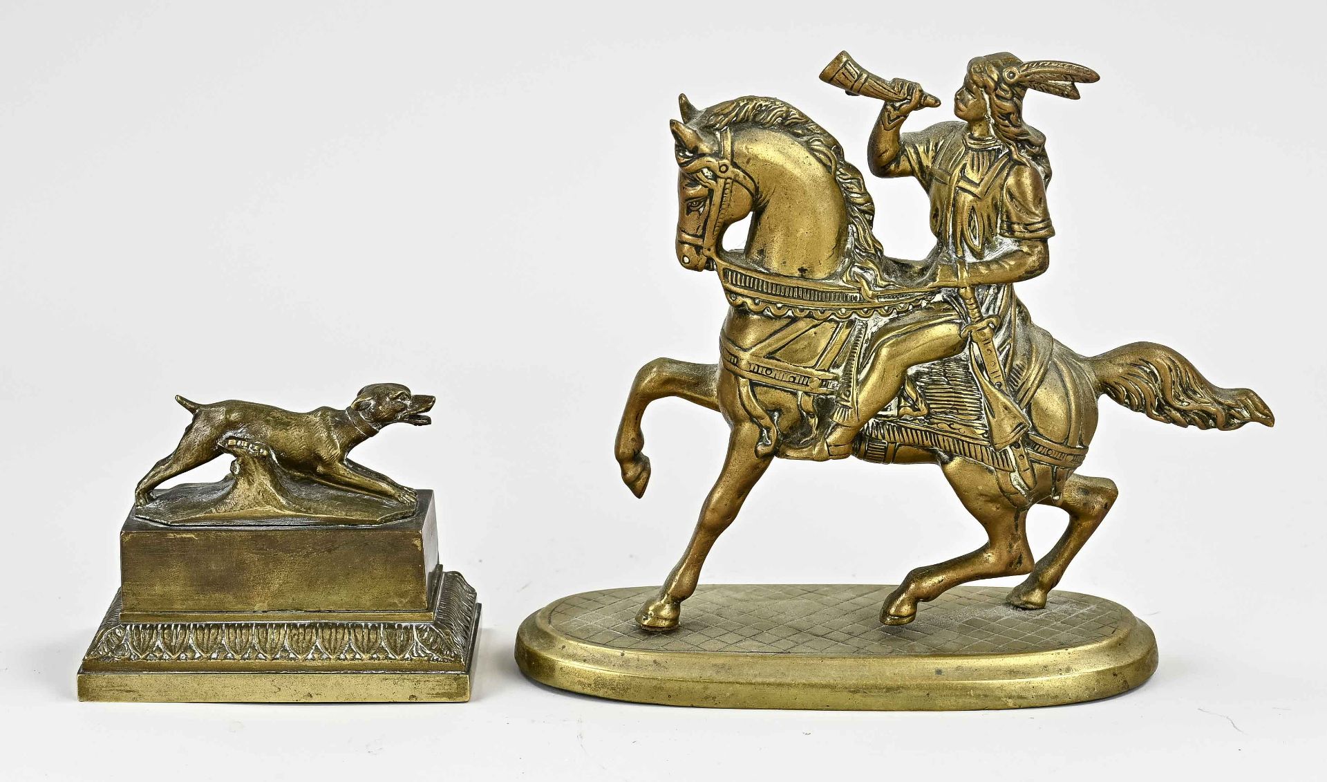 Two antique bronze figures