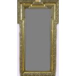 Antique gilded mirror, H 99 x W 52 cm.