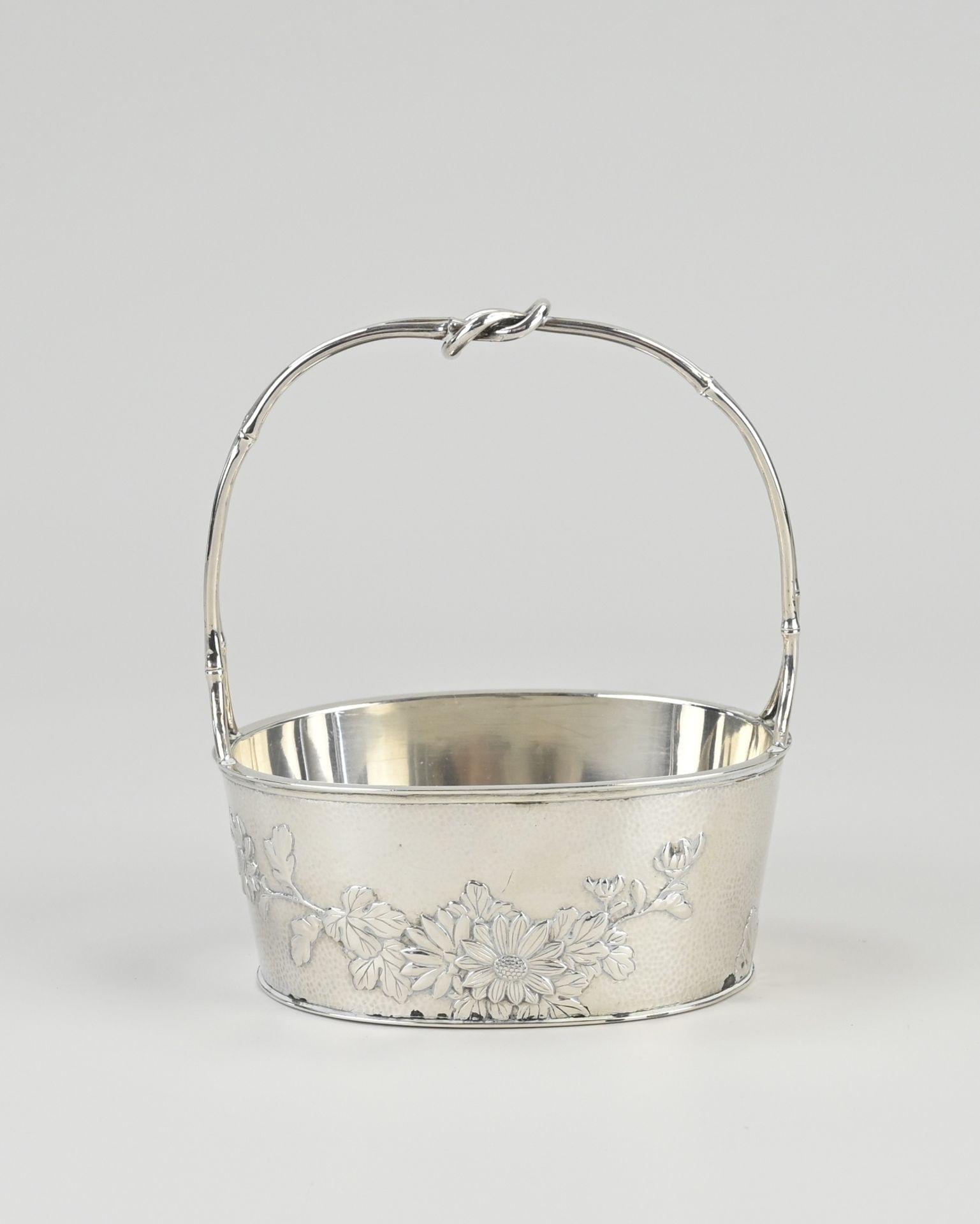 Silver basket with handle