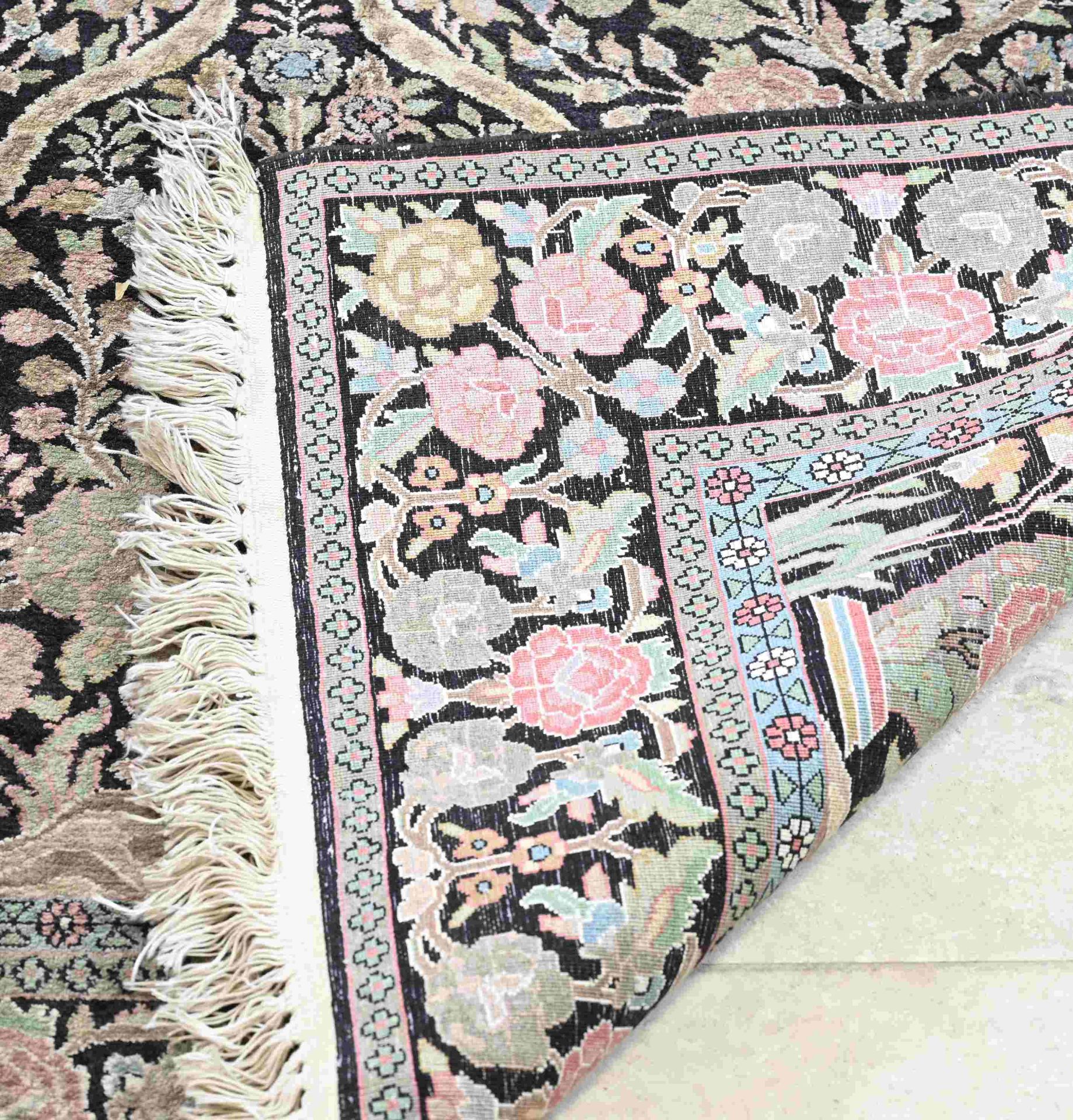 Hand-knotted silk rug, 223 x 140 cm. - Image 3 of 3