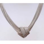 Silver choker with knot