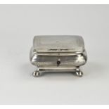 Silver tea box with key