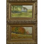 J. Faut, Impressionist landscape (pendant)