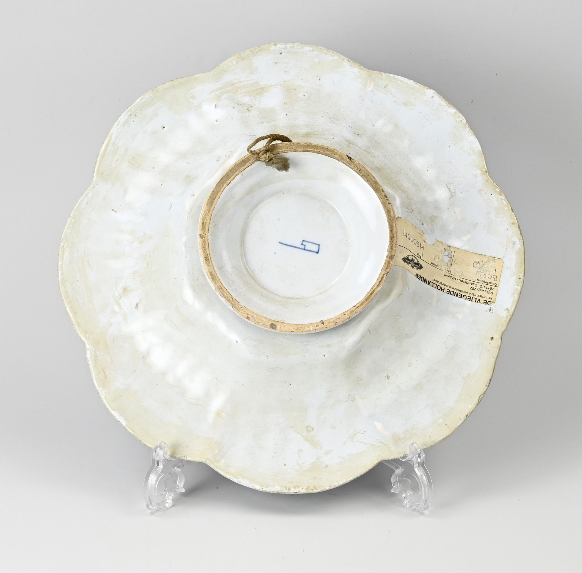 18th century Delft folding dish (De Bijl) Ø 36 cm. - Image 2 of 2