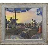 Paul Dom, Beach terrace with figures and kiosk