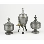 Three parts antique pewter, 1800