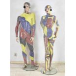 Two rare pop art dolls, H 182 - 190 cm.