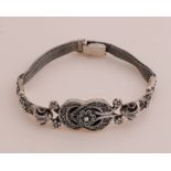 Silver bracelet, ram's heads