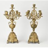 Two bronze candlesticks