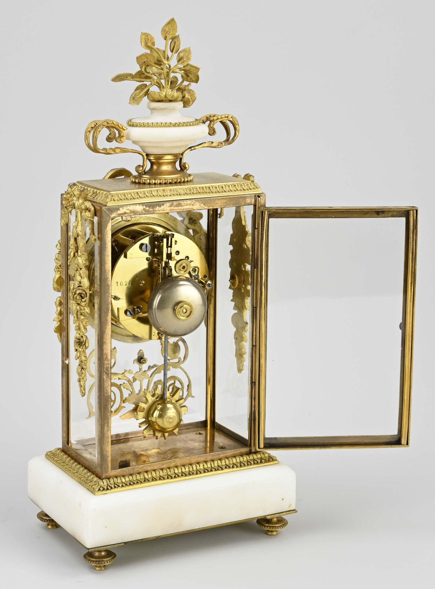 French glass mantel clock, 1860 - Image 2 of 2