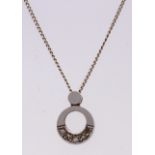 White gold necklace with pendant and diamond