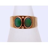 Gold ring with jade