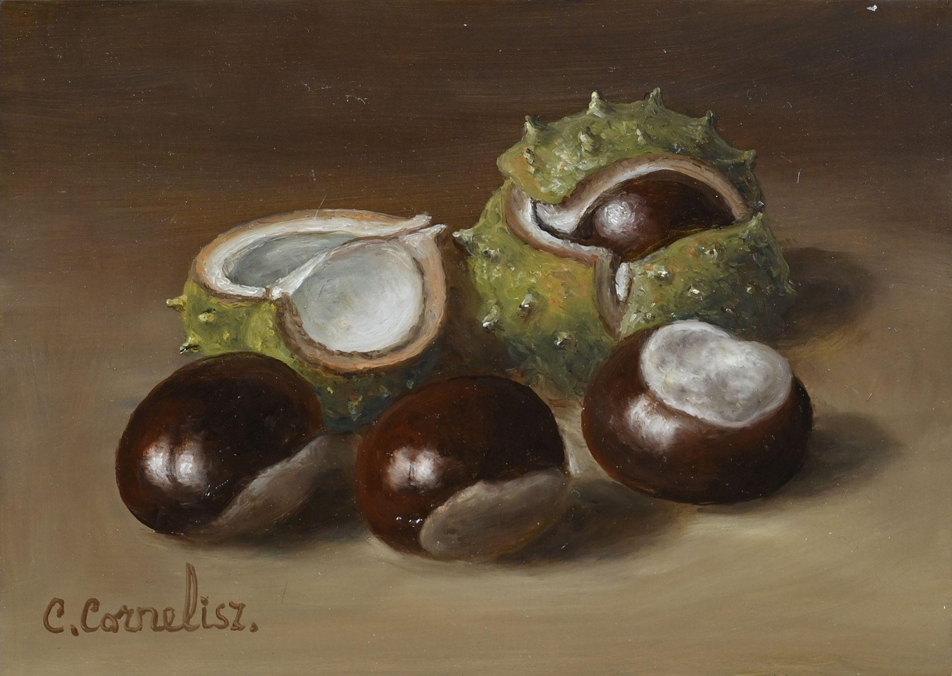 C. Cornelisz , Still life with chestnuts