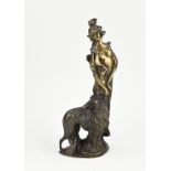 Bronze figure, Lady with greyhound