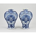 Set of 18th century Delft vases, H 26 cm.
