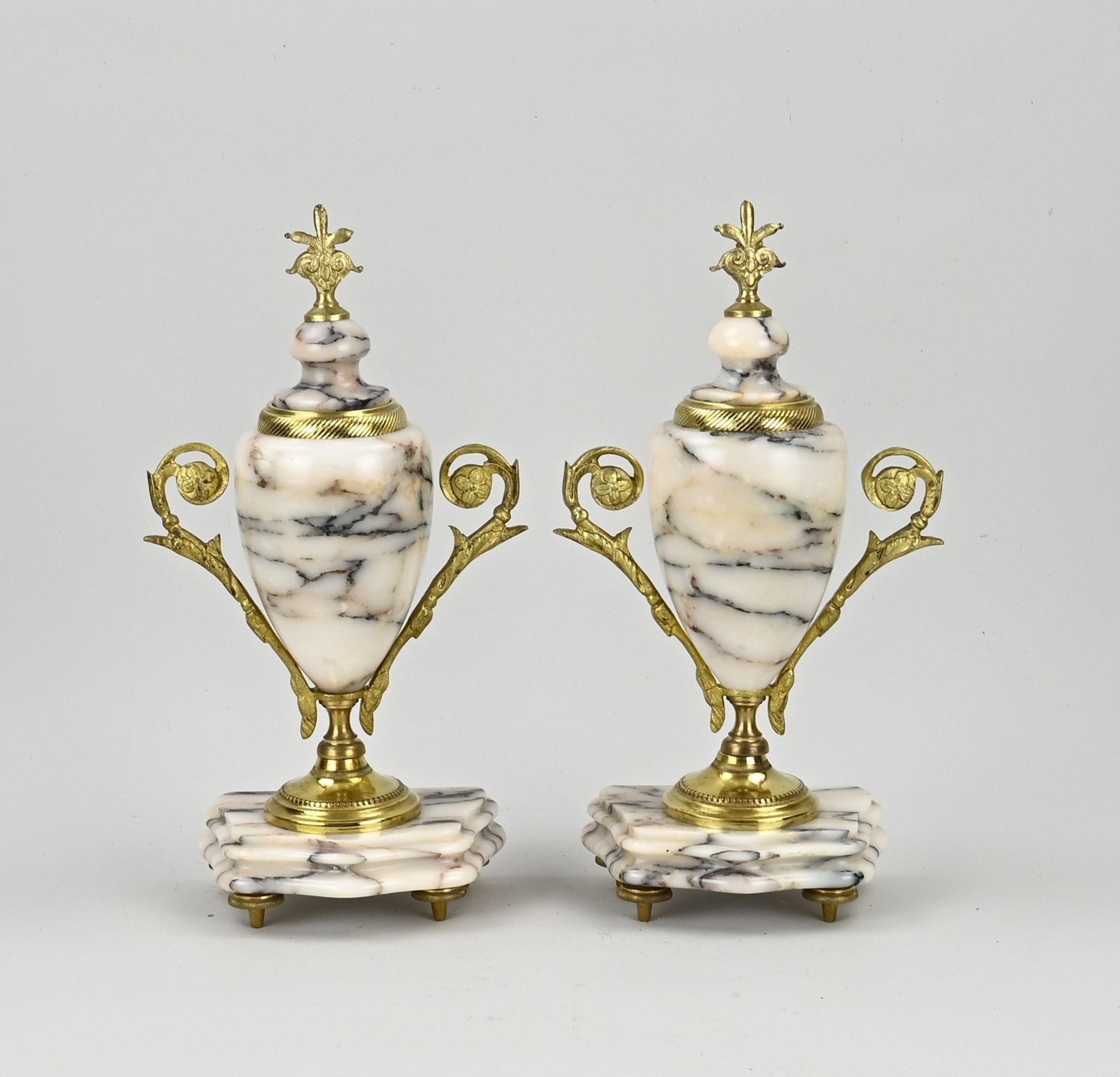 Two antique French cassolettes, H 28 cm.