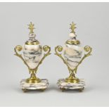 Two antique French cassolettes, H 28 cm.