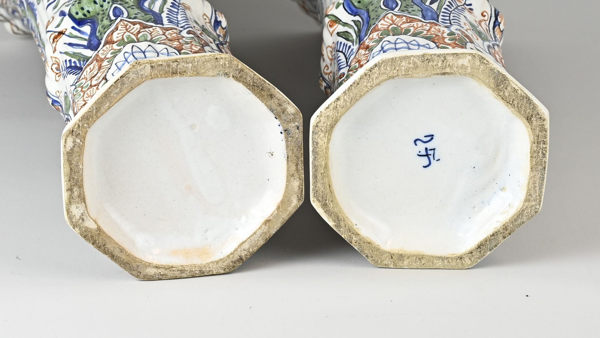 Two Makkumer Tichelaar vases, H 39 cm. - Image 2 of 2
