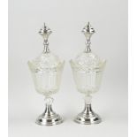 Pair of candy coupes with silver