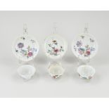 Three antique Family Rose cups + saucers