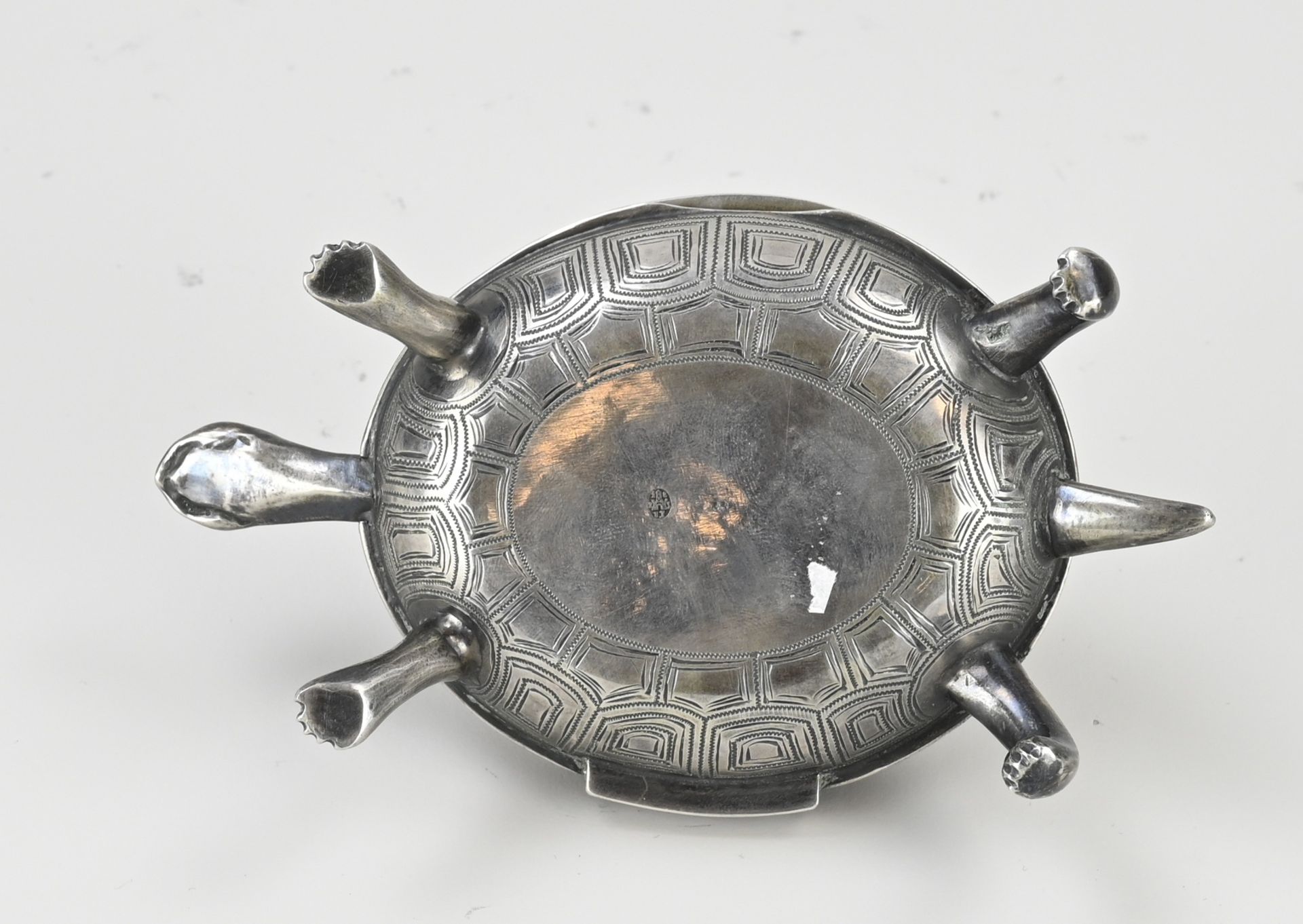 Table clock, silver turtle - Image 3 of 3