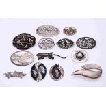 Large lot of brooches and pendants