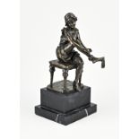 Bronze figure, Woman on chair