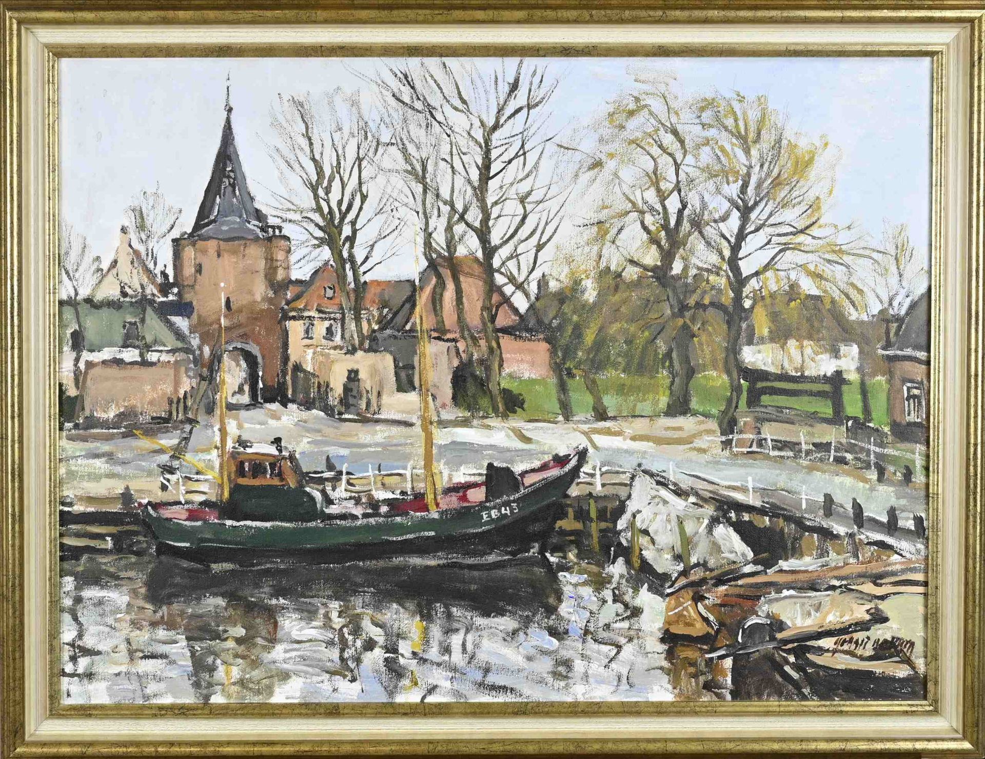 G. Bakker, City gate with harbor Elburg