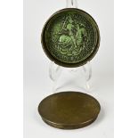 Antique wax seal in holder Ø 10 cm.