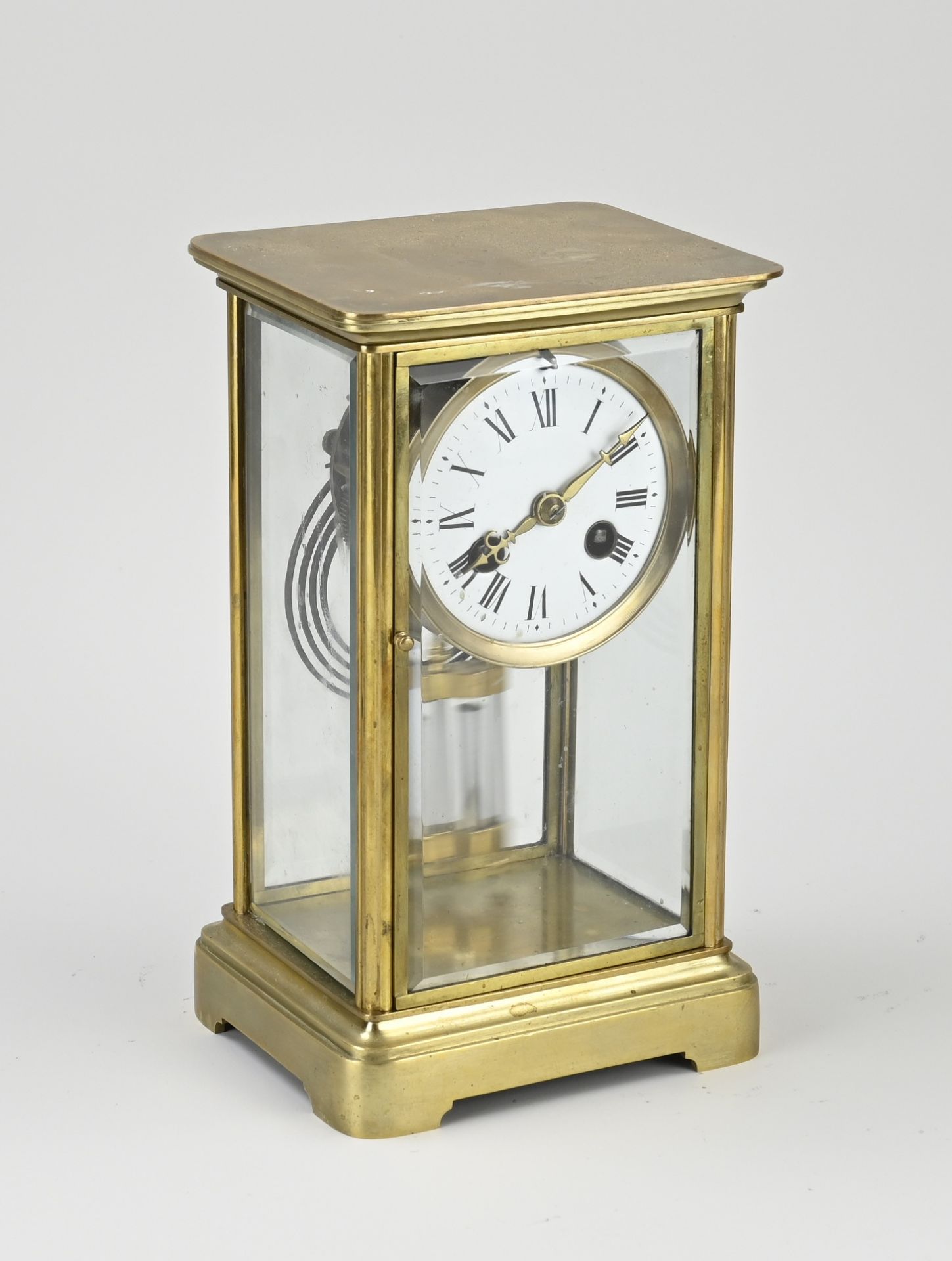 Antique French glass mantel clock