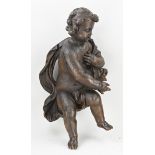 Very large 17th - 18th century putti, 73 cm.