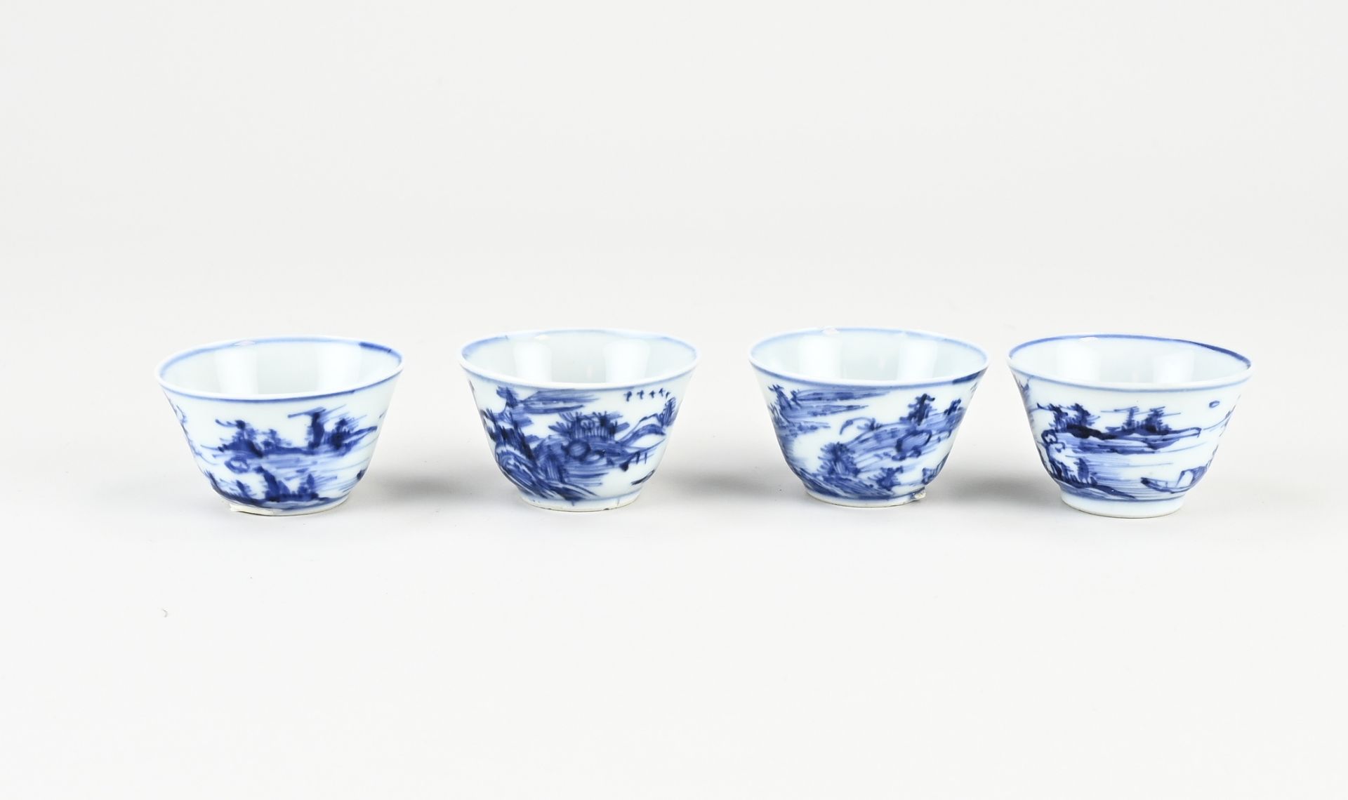Four 18th century Chinese cups Ø 5.5 cm. - Image 2 of 2