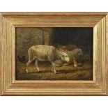 C. van Leemputten, Sheep and chickens in stable
