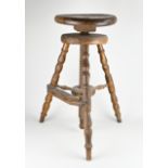 Hardwood swivel stool