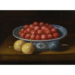 C. Cornelisz , Wild strawberries in a bowl