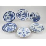 Six 18th century Chinese plates Ø 20 - 25 cm.