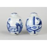 Two Chinese tea canisters, H 10.5 cm.