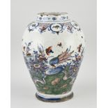 17th - 18th century Delft vase, H 35 x Ø 23 cm.