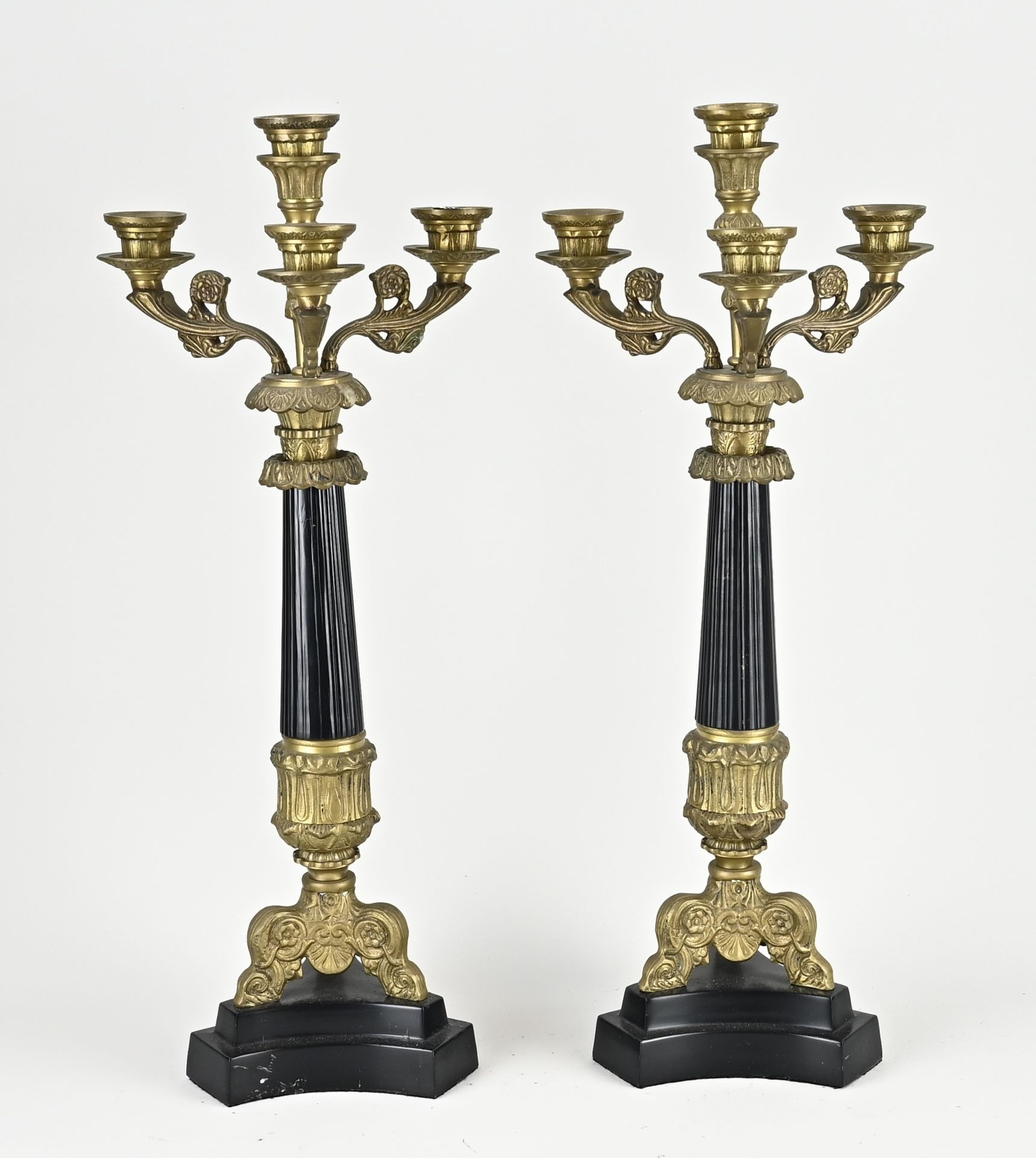 Two Empire style candlesticks