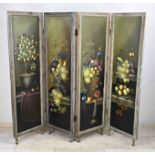 Hand-painted folding screen