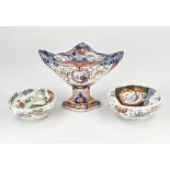 Three parts antique Imari porcelain