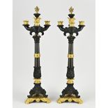 Two antique Charles Dix candlesticks, 1840