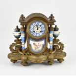 Antique French mantel clock with Sevres porcelain
