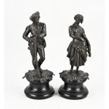 Two antique bronze figures