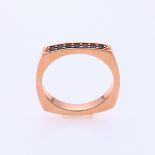 Rose gold ring with black diamonds