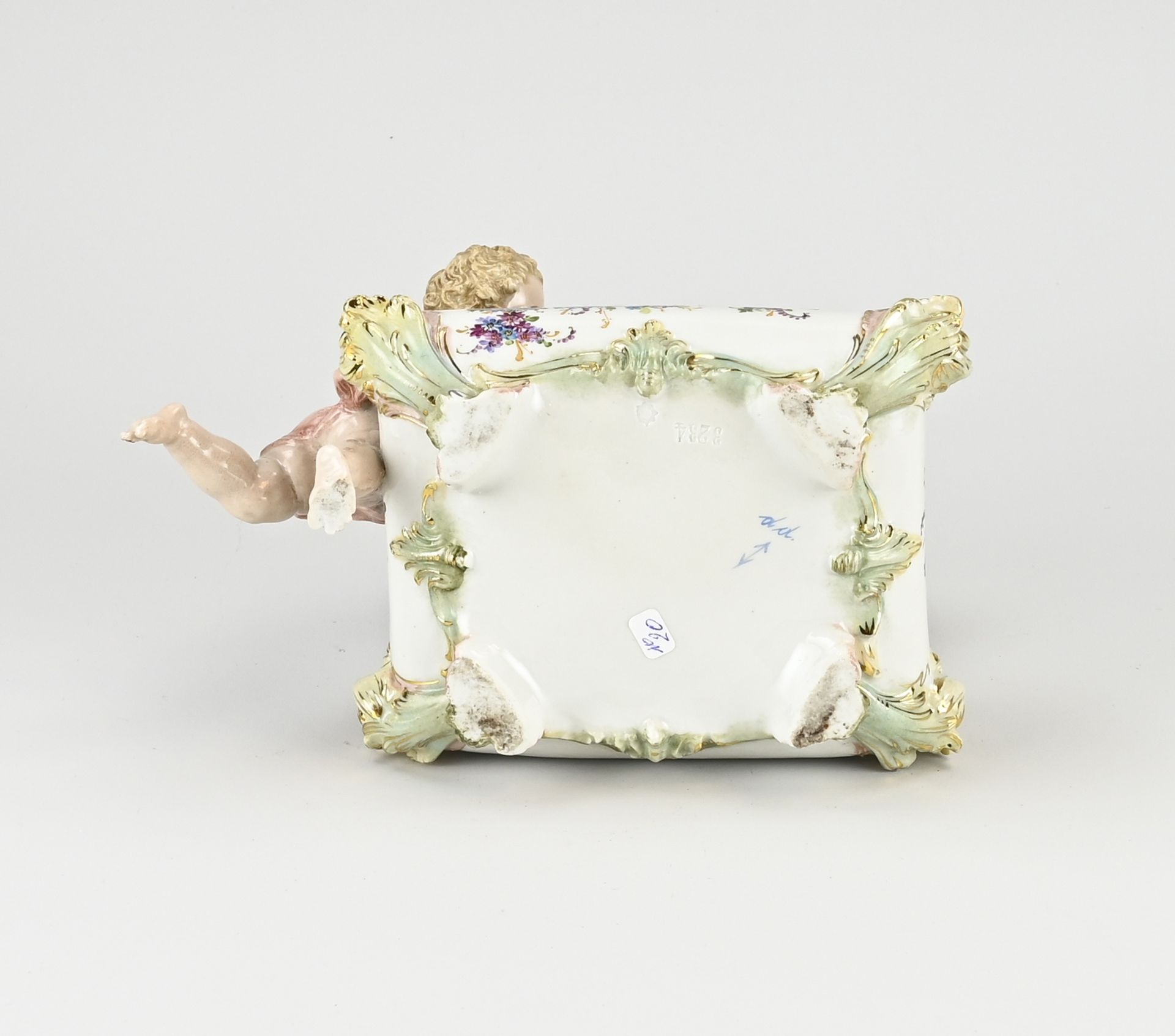 Antique lidded box with putti, 1880 - Image 3 of 3