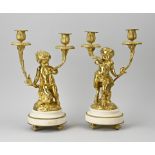 Two French candlesticks, 1860