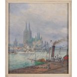 M. Oehler, Harbor view Cologne 1916