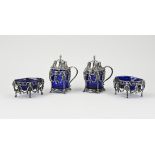 Silver spice set, 4-piece