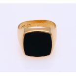 Gold men's ring with heliotrope